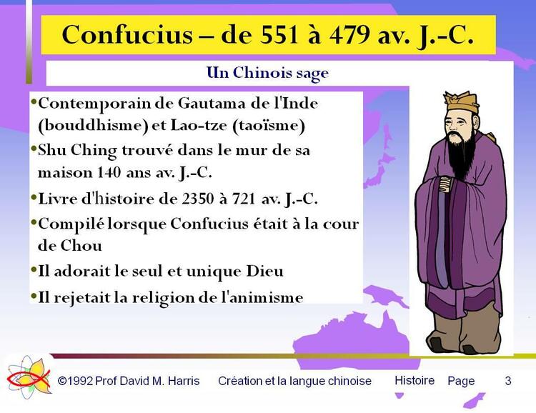 Confucius – de 551 à 479 av. J.-C. - Un Chinois sage